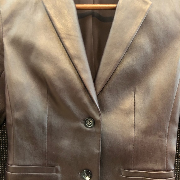 The Row eggplant Nolbon leather blazer jacket - Picture 2 of 5